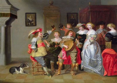 Una Compañía Elegante Divirtiéndose en un Interior de Christoffel Jacobsz van der Lamen